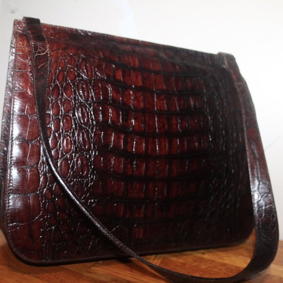 Exotic $649 Andrea Mabiani Italy Rich Alligator Hobo Shoulder Bag Purse - Picture 2 of 11